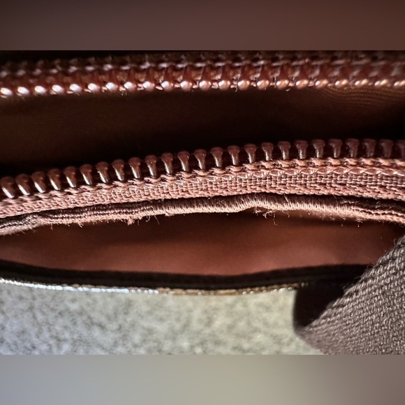 Coach Stripe Signature Logo Satin Canvas Crossbody Bag READ - Picture 6 of 8